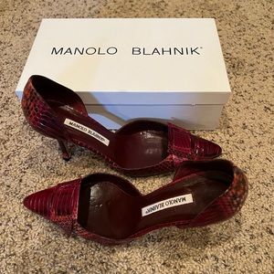 Manolo Blahnik Tonodo leather Bordeaux size 38